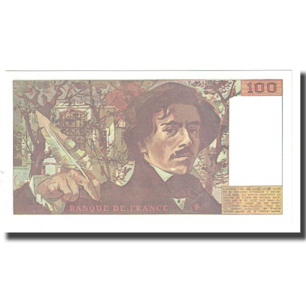 France, 100 Francs, Delacroix, 1990, BRUNEEL, BONARDIN, VIGIER, UNC(65-70)