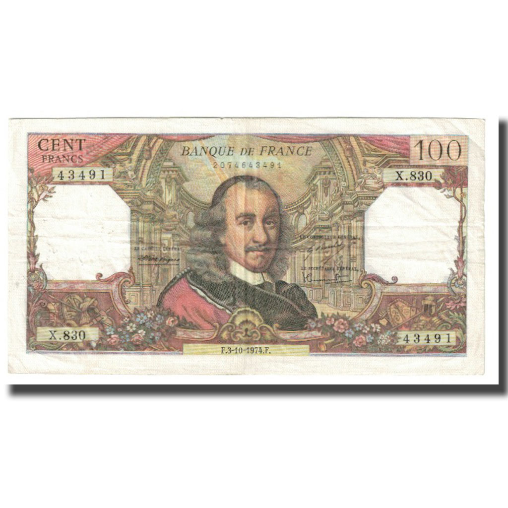 France, 100 Francs, Corneille, 1974, R.Tondu-G.Bouchet-H.Morant, 1974-10-03