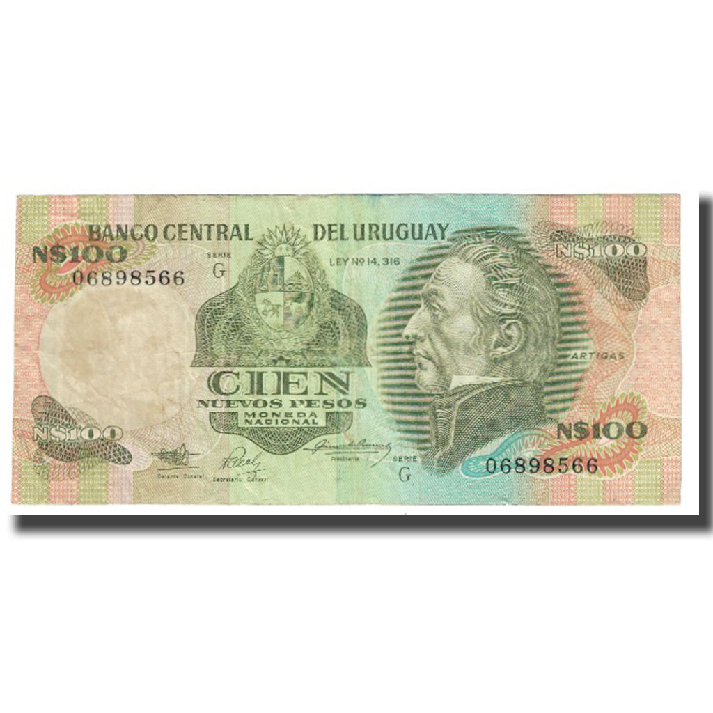 Geldschein, Uruguay, 100 Nuevos Pesos, KM:62a, SS