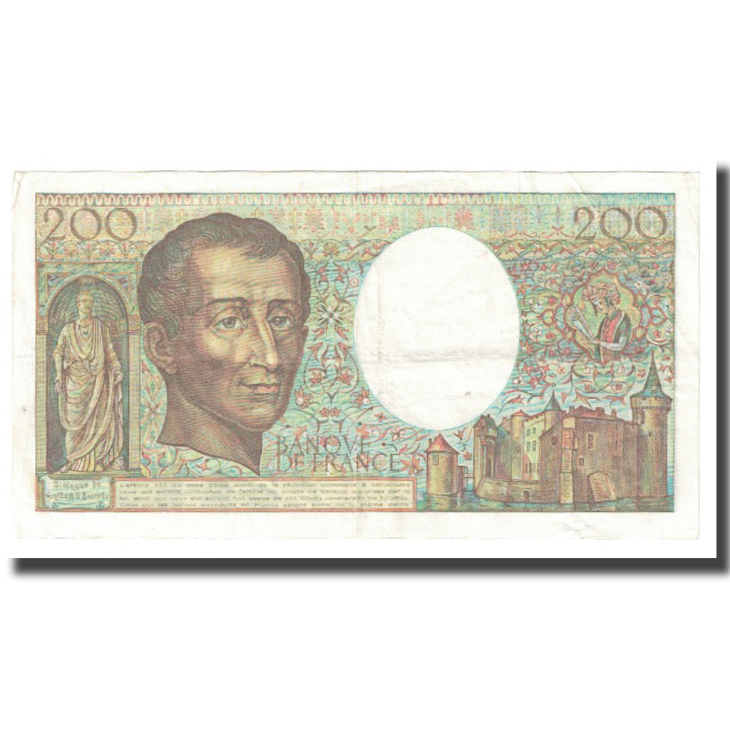 France, 200 Francs, Montesquieu, 1985, BRUNEEL BONNARDIN CHARRIAU, AU(50-53)