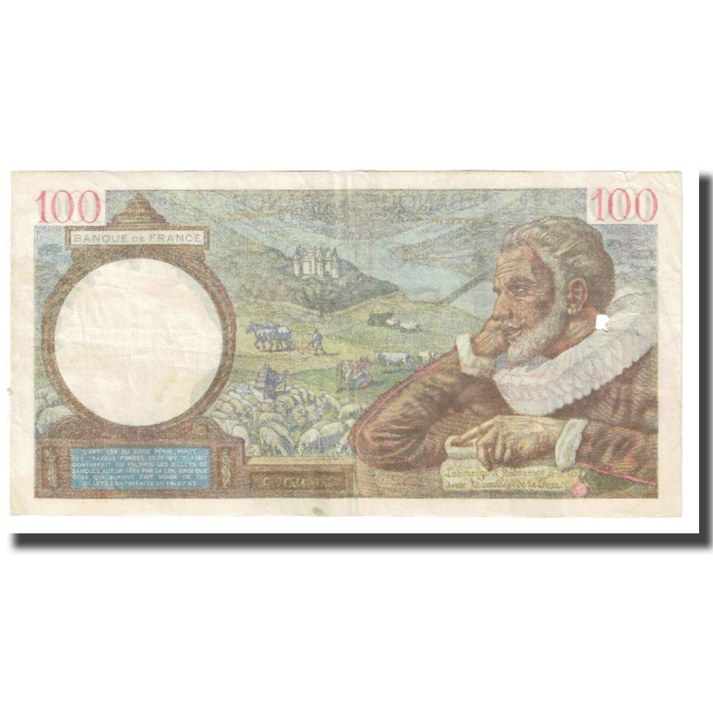 France, 100 Francs, Sully, 1941, P. Rousseau and R. Favre-Gilly, 1941-11-06