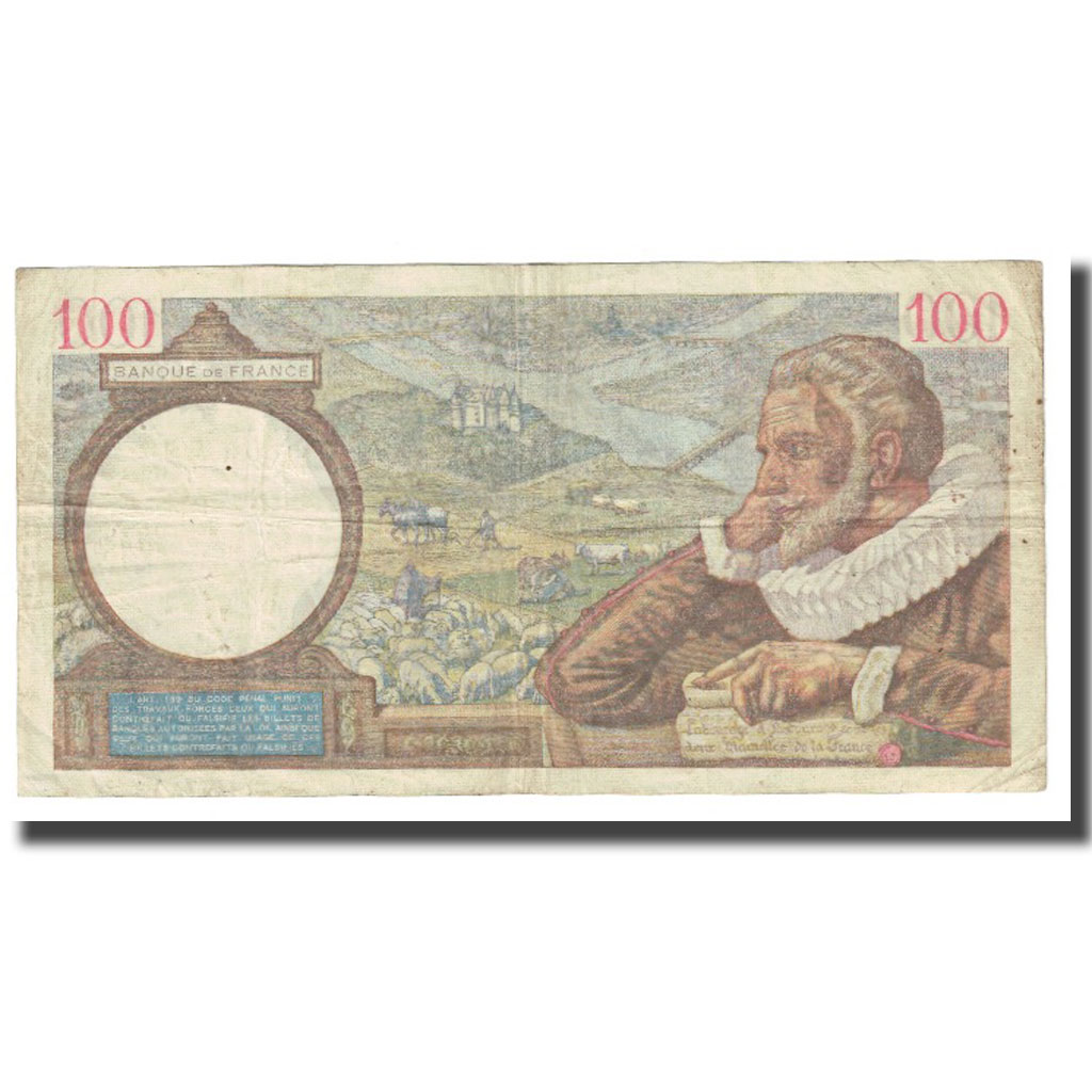France, 100 Francs, Sully, 1940, P. Rousseau and R. Favre-Gilly, 1940-02-08