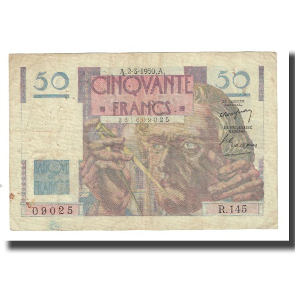 France, 50 Francs, Le Verrier, 1950, P. Rousseau and R. Favre-Gilly, 1950-03-02