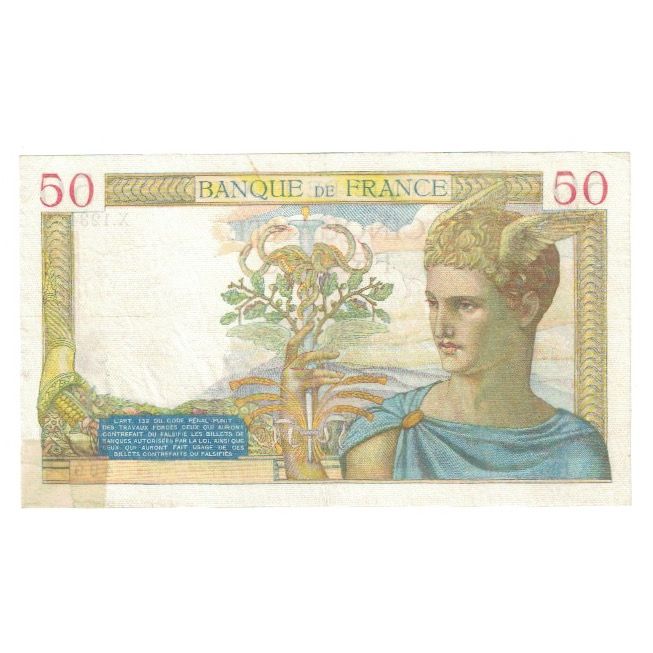 France, 50 Francs, Cérès, 1935, P. Rousseau and R. Favre-Gilly, 1935-04-04