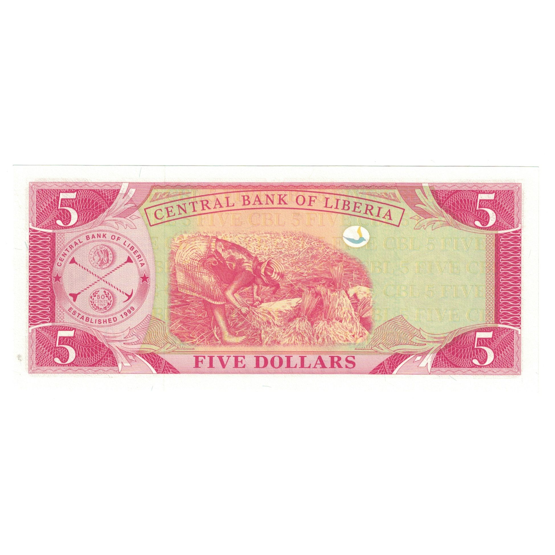 Banknote, Liberia, 5 Dollars, 2003, KM:26c, UNC(65-70)