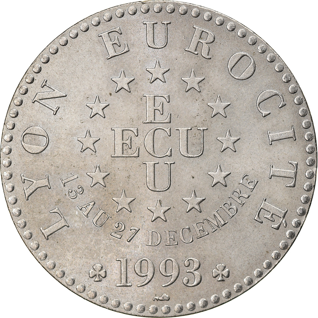 France, Medal, Euros des Villes, Ecu de Lyon Eurocité, 1993, 