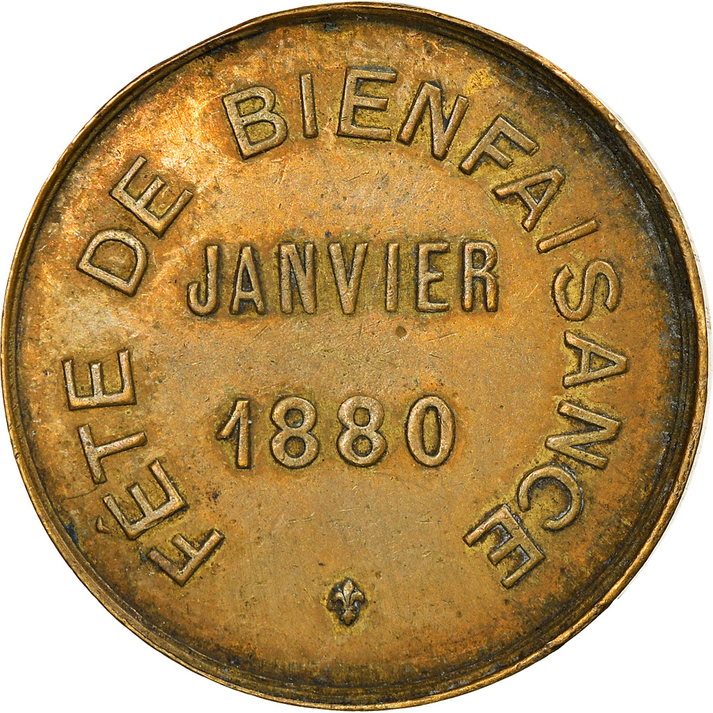 France, Token, Fête de Bienfaisance, 1880, , Copper