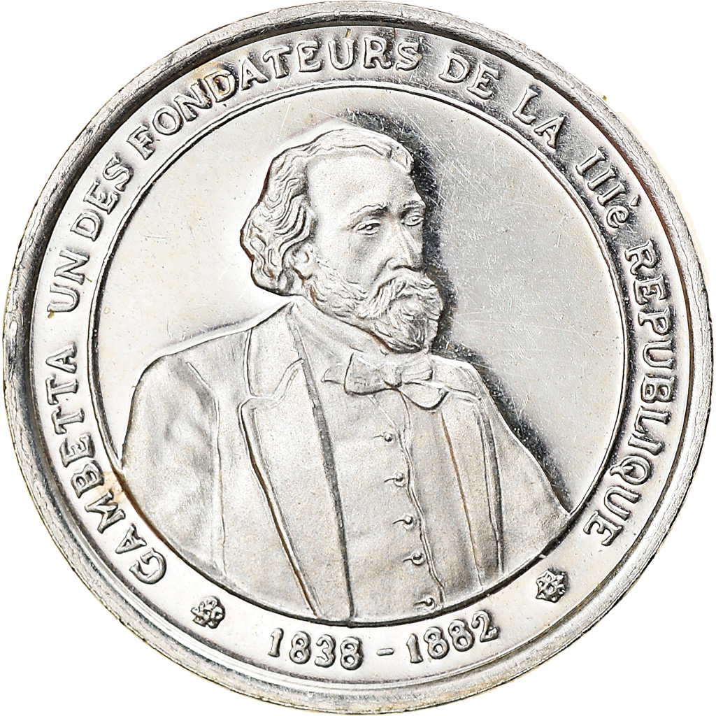 France, Medal, Léon Gambetta, Politics, , Silver