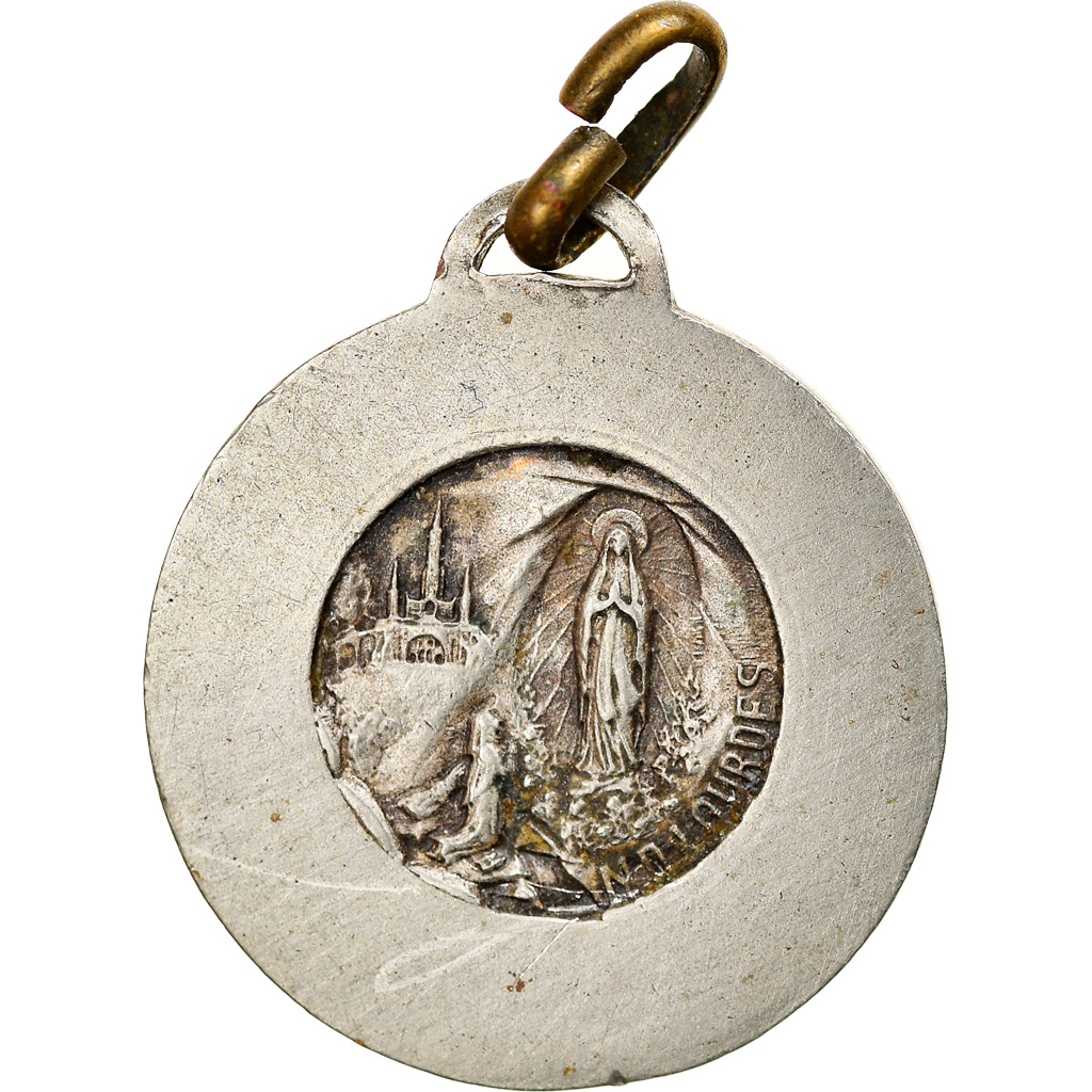 France, Medal, Notre Dame de Lourdes, Religions & beliefs, , Silvered