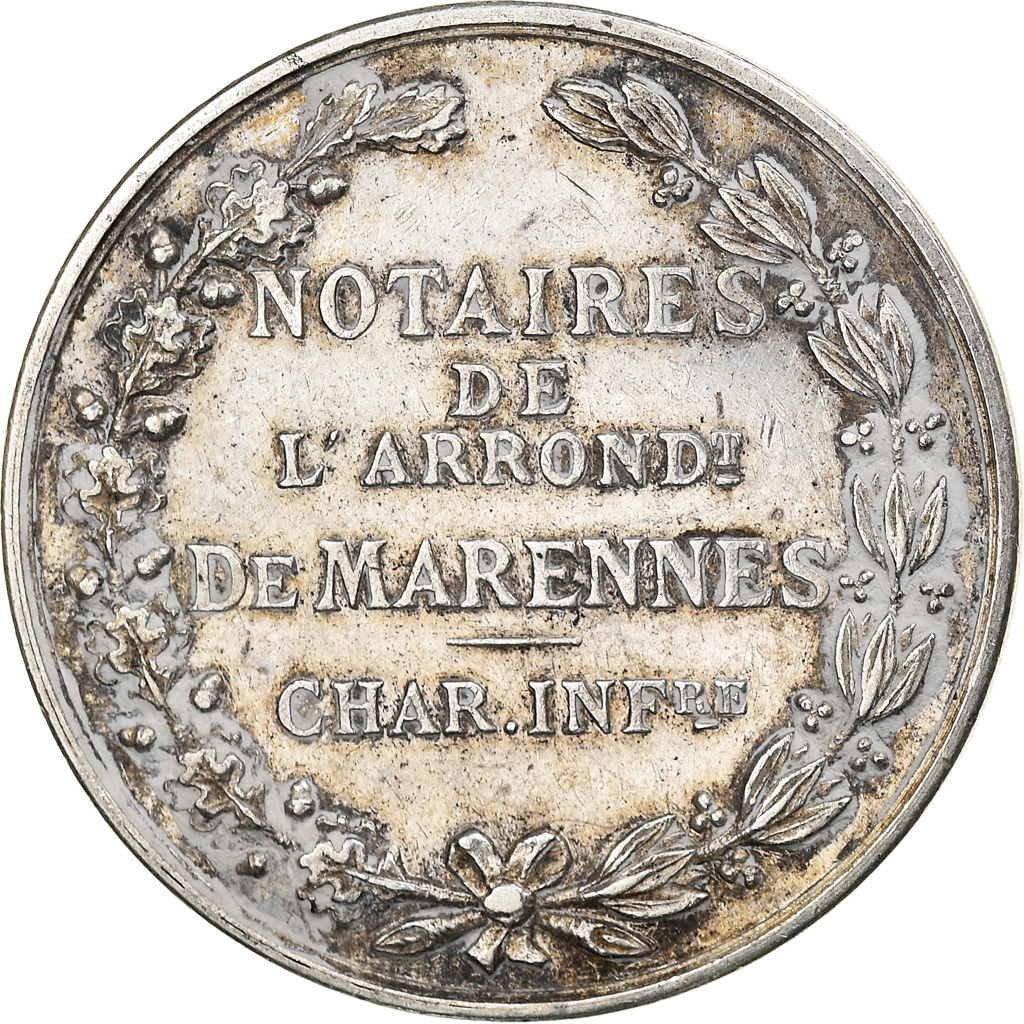 France, Token, Notary, Notaires de l'Arrondissement de Marennes, 1902, Desaide