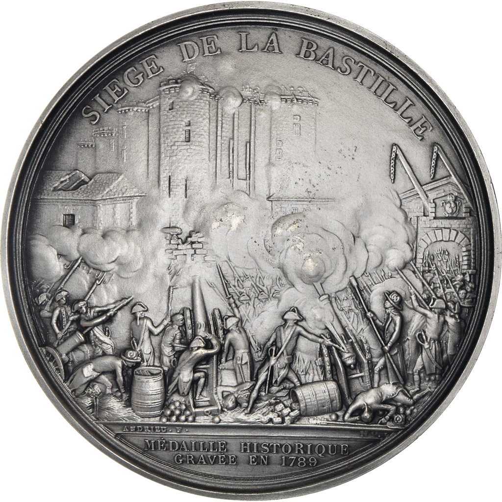 France, Medal, Révolution Française, Siège de la Bastille, History, Andrieu