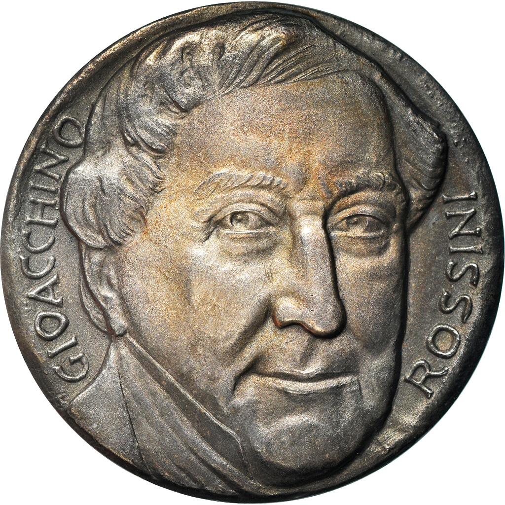 Italy, Medal, Rossini, Centenarion della Morte, Musique, 1968, Monassi, 