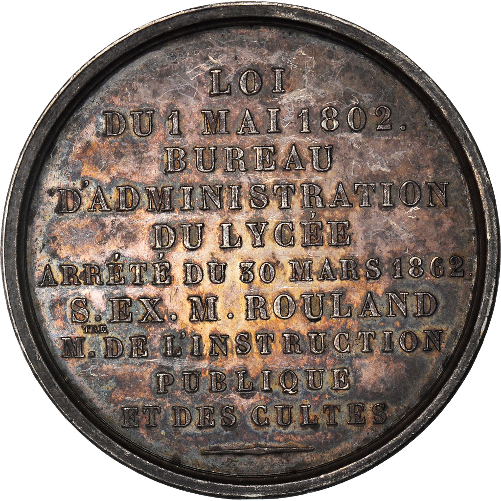 France, Medal, Napoléon III, Bureau d'Administration du Lycée, 1862, Depaulis