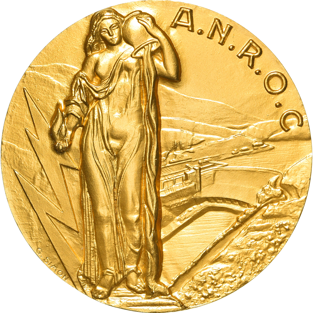 France, Medal, A.N.R.O.C, Business & industry, 1989, Simon, , Gilt