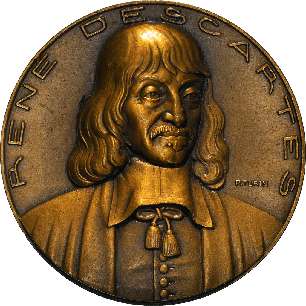 Frankrijk, Medaille, Philosophie, René Descartes, Arts & Culture, 1937, Turin