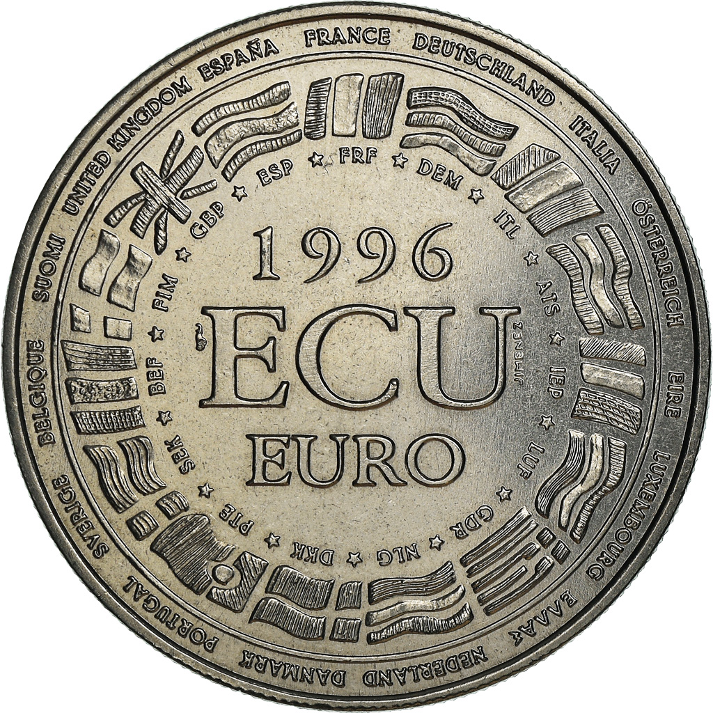 France, Medal, Ecu Europa, Politics, 1996, , Copper-nickel