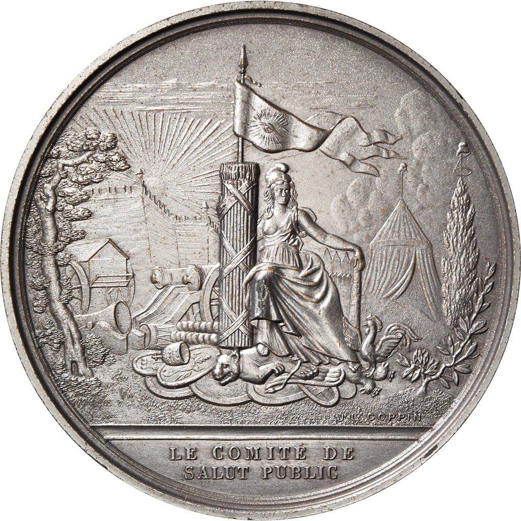 France, Medal, Révolution Française, Comité de Salut Public, History, Coppin