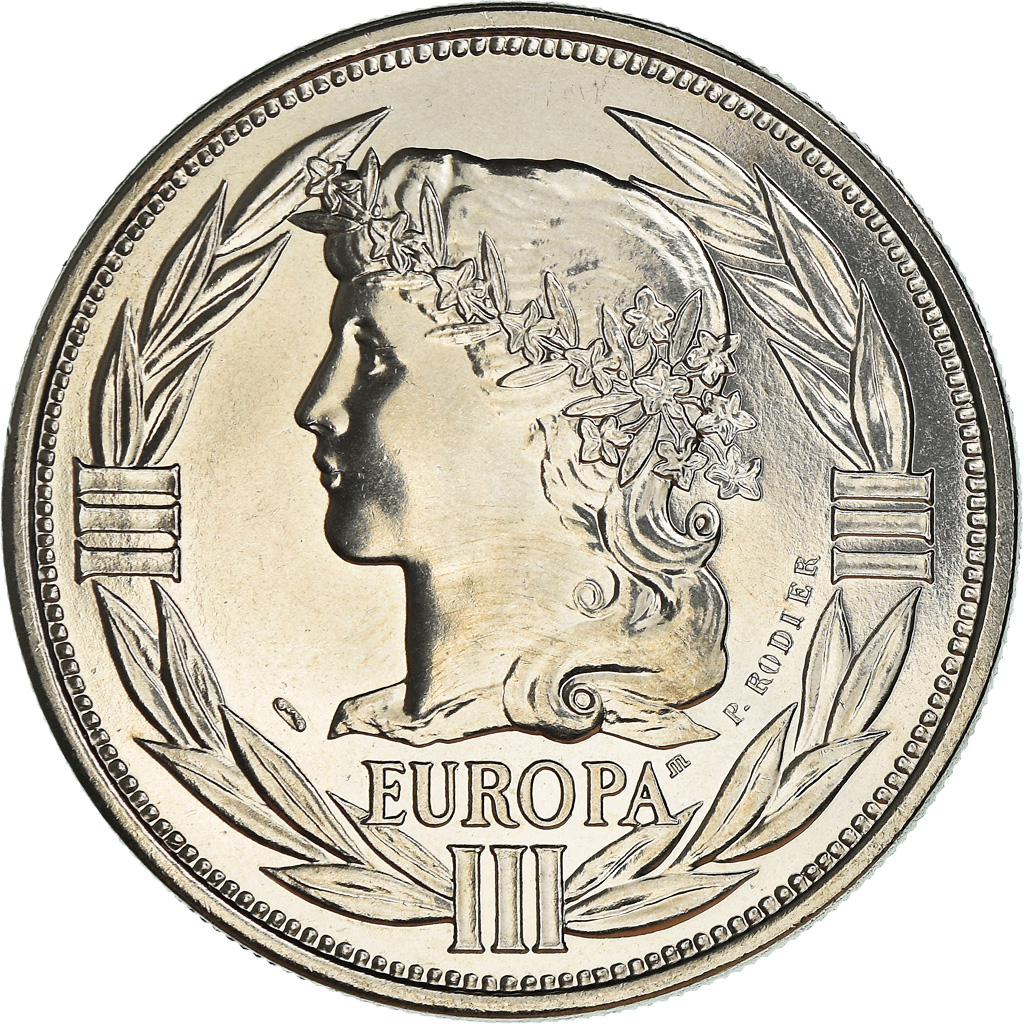 France, Medal, Ecu Europa, Marianne, Politics, 1991, Rodier, 
