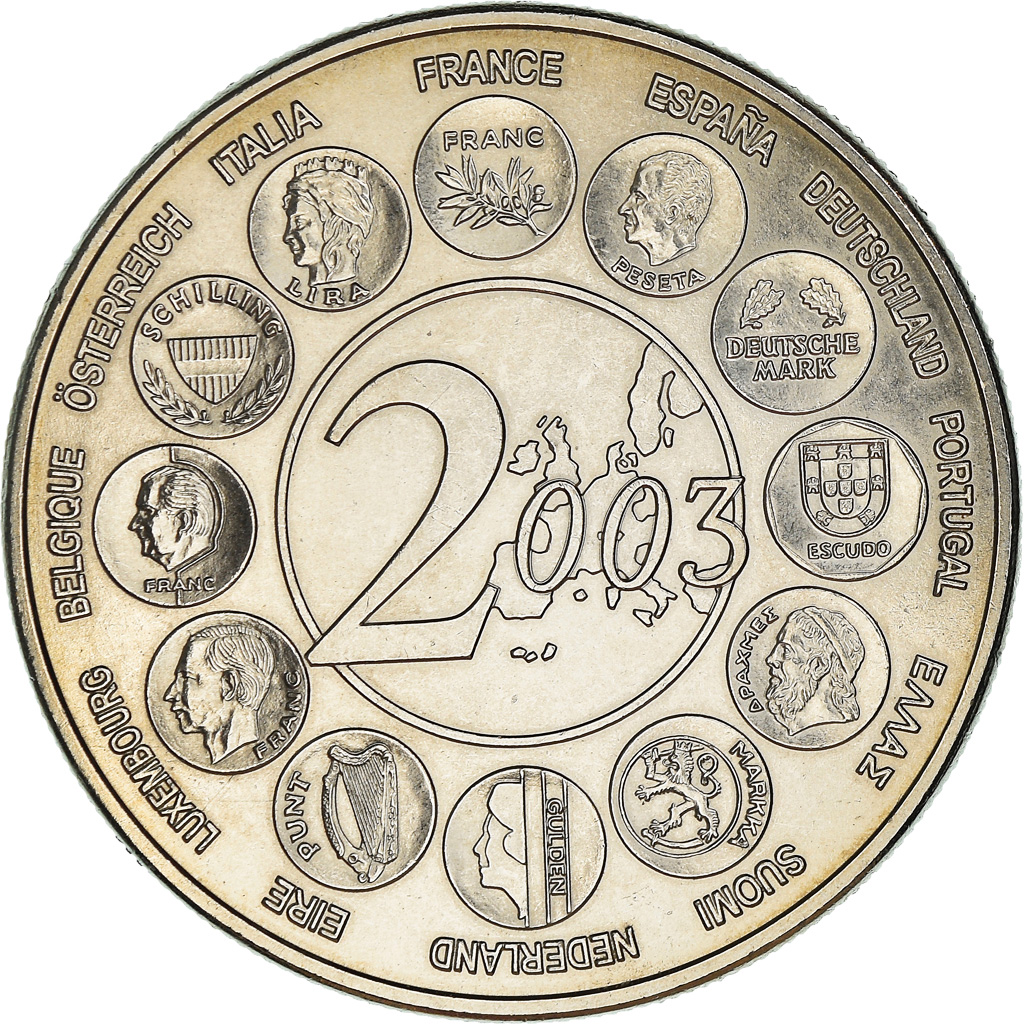 France, Medal, L'Europe des 15, essai, Politics, 2003, , Copper-nickel