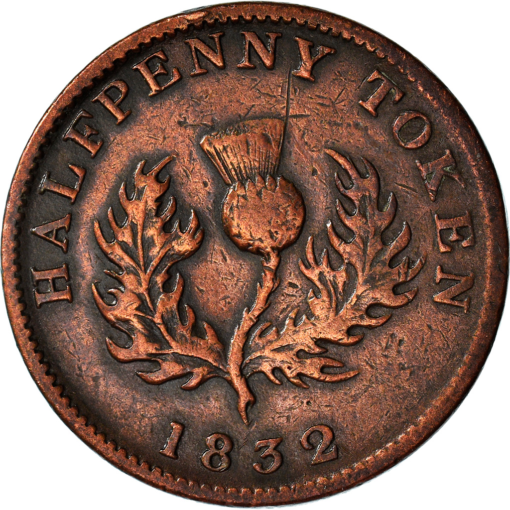 Coin, Canada, Nova Scotia, Halfpenny Token, 1832, , Copper