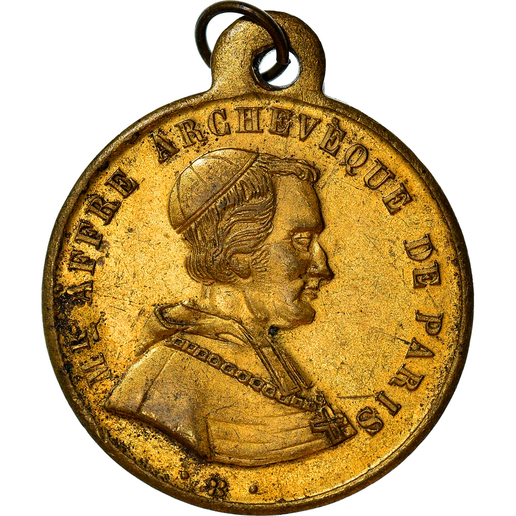 France, Medal, Mort de Monseigneur Affre, Archevêque de Paris, History, 1848