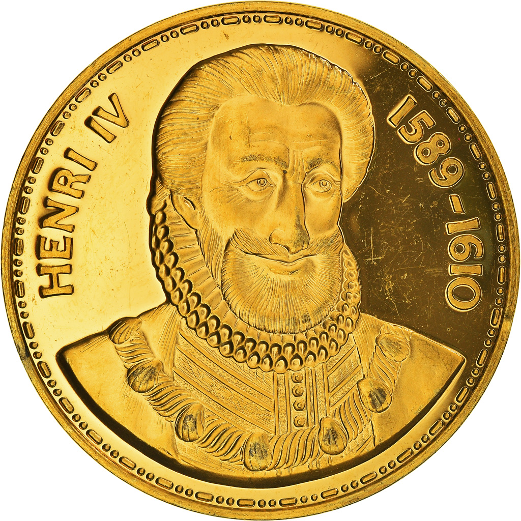 France, Medal, Les rois de France, henri IV, History, , Vermeil