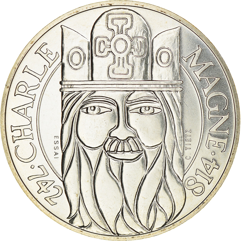 Coin, France, Charlemagne, 100 Francs, 1990, ESSAI, , Silver