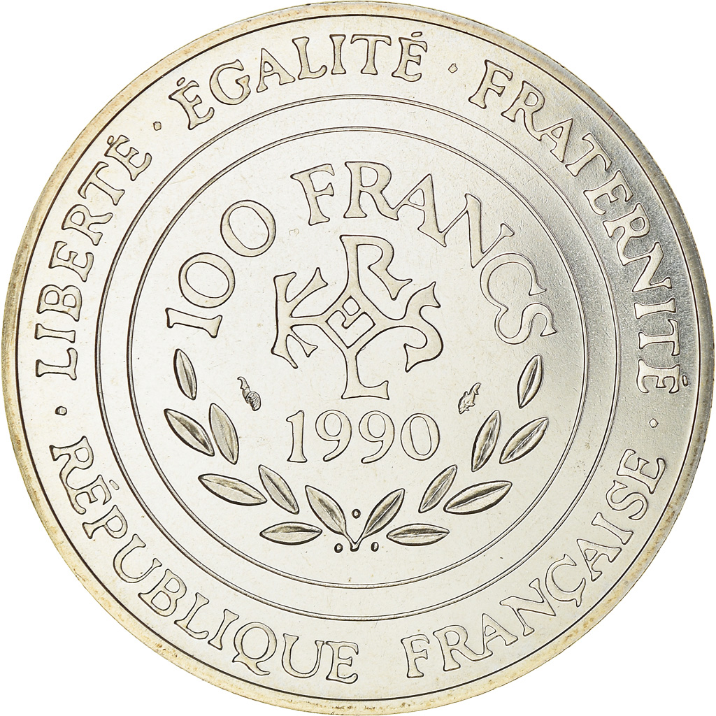 Coin, France, Charlemagne, 100 Francs, 1990, ESSAI, , Silver