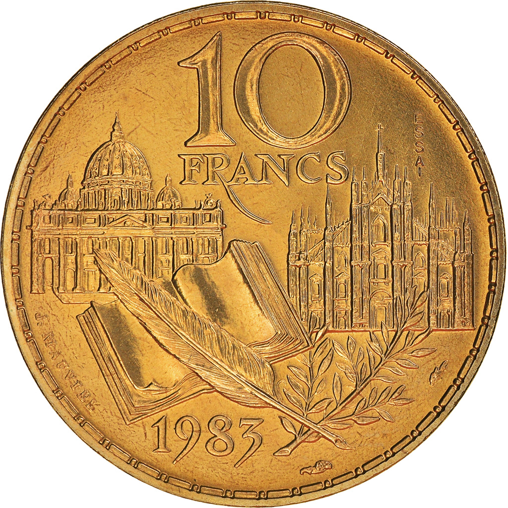 Coin, France, Stendhal, 10 Francs, 1983, Paris, ESSAI, , Nickel-Bronze