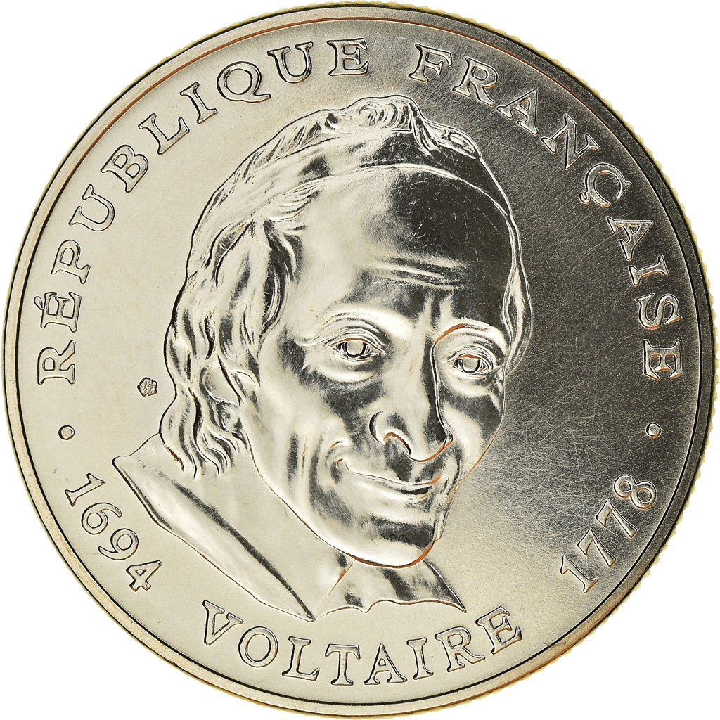 Coin, France, Voltaire, 5 Francs, 1994, Paris, ESSAI, MS(65-70), Nickel