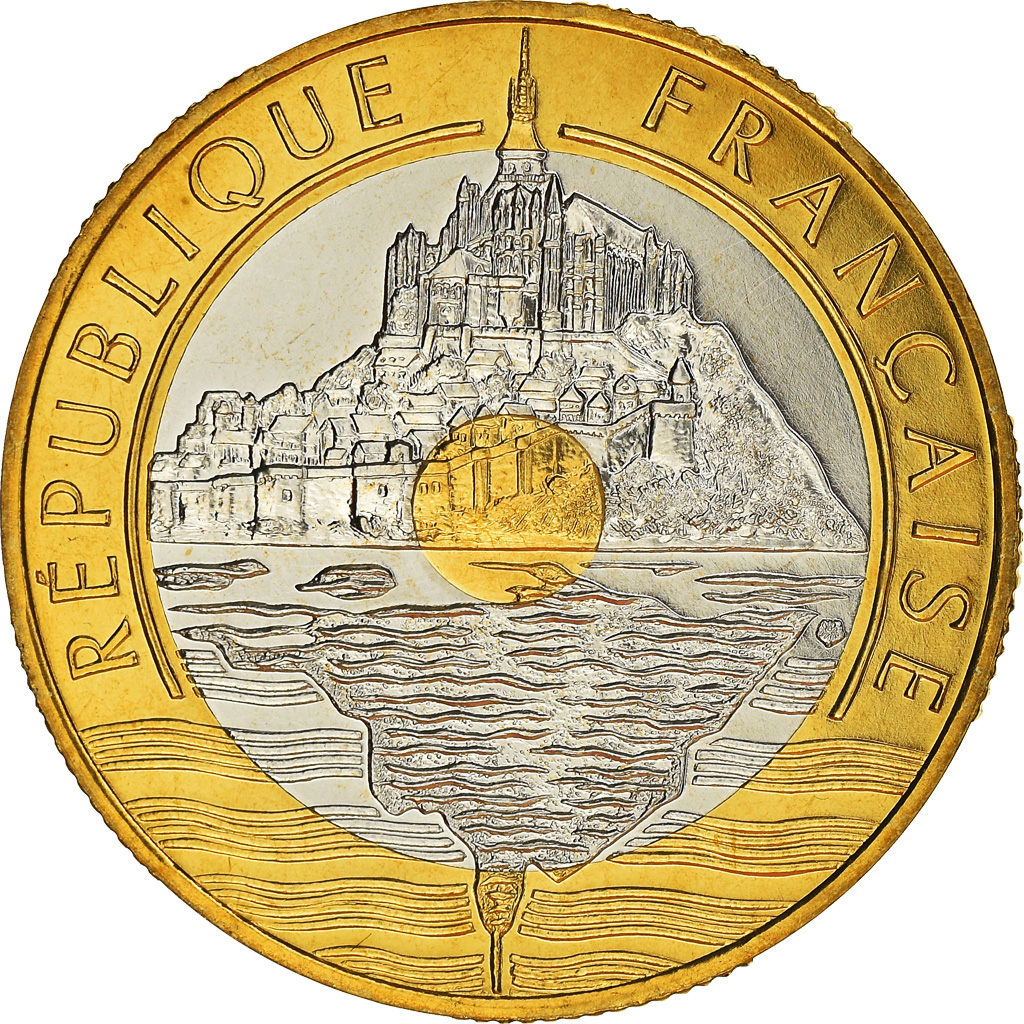 Coin, France, Mont Saint Michel, 20 Francs, 1992, ESSAI, 