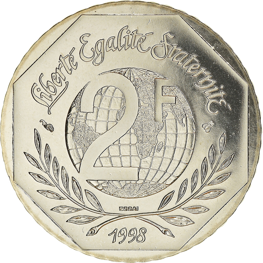 Coin, France, 2 Francs, 1998, Paris, ESSAI, MS, Nickel, Gadoury:551