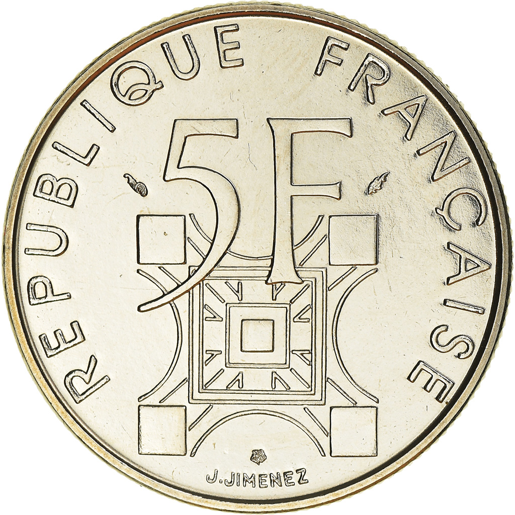 Coin, France, Tour Eiffel, 5 Francs, 1989, Paris, , Nickel, KM:968