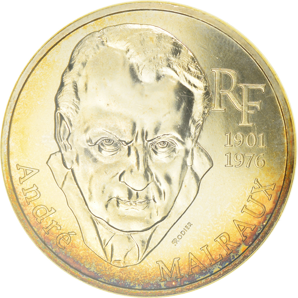 Coin, France, André Malraux, 100 Francs, 1997, MS, Silver, KM:1188