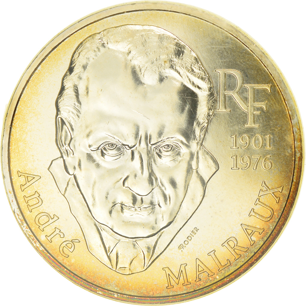 Munten, Frankrijk, André Malraux, 100 Francs, 1997, FDC, Zilver, KM:1188