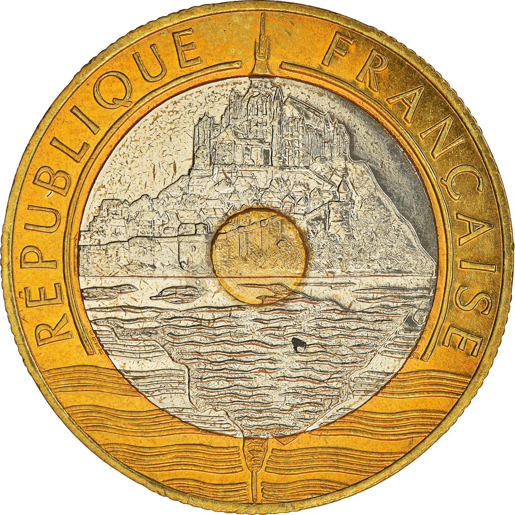 Coin, France, Mont Saint Michel, 20 Francs, 1997, Paris, 