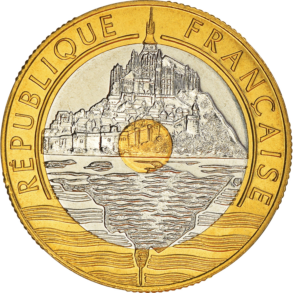 Coin, France, Mont Saint Michel, 20 Francs, 1998, Paris, 