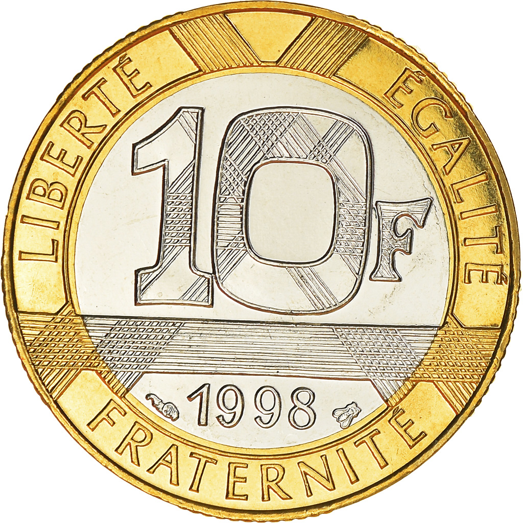 Coin, France, Génie, 10 Francs, 1998, Paris, , Aluminum-Bronze