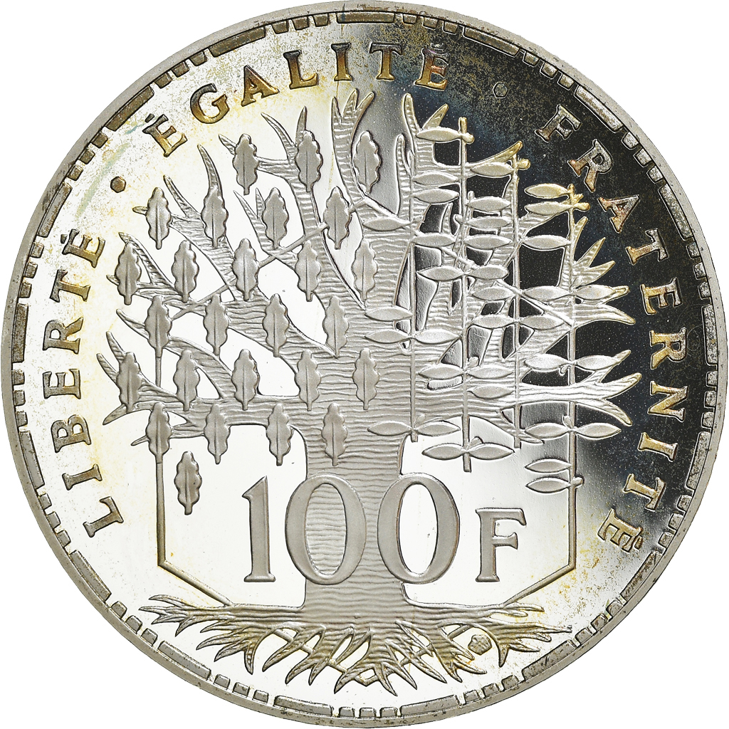 Munten, Frankrijk, Panthéon, 100 Francs, 1995, Paris, Proof, FDC, Zilver
