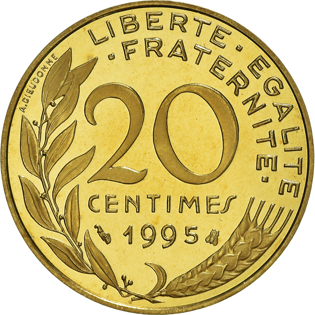 Coin, France, Marianne, 20 Centimes, 1995, Paris, Proof / BE, 