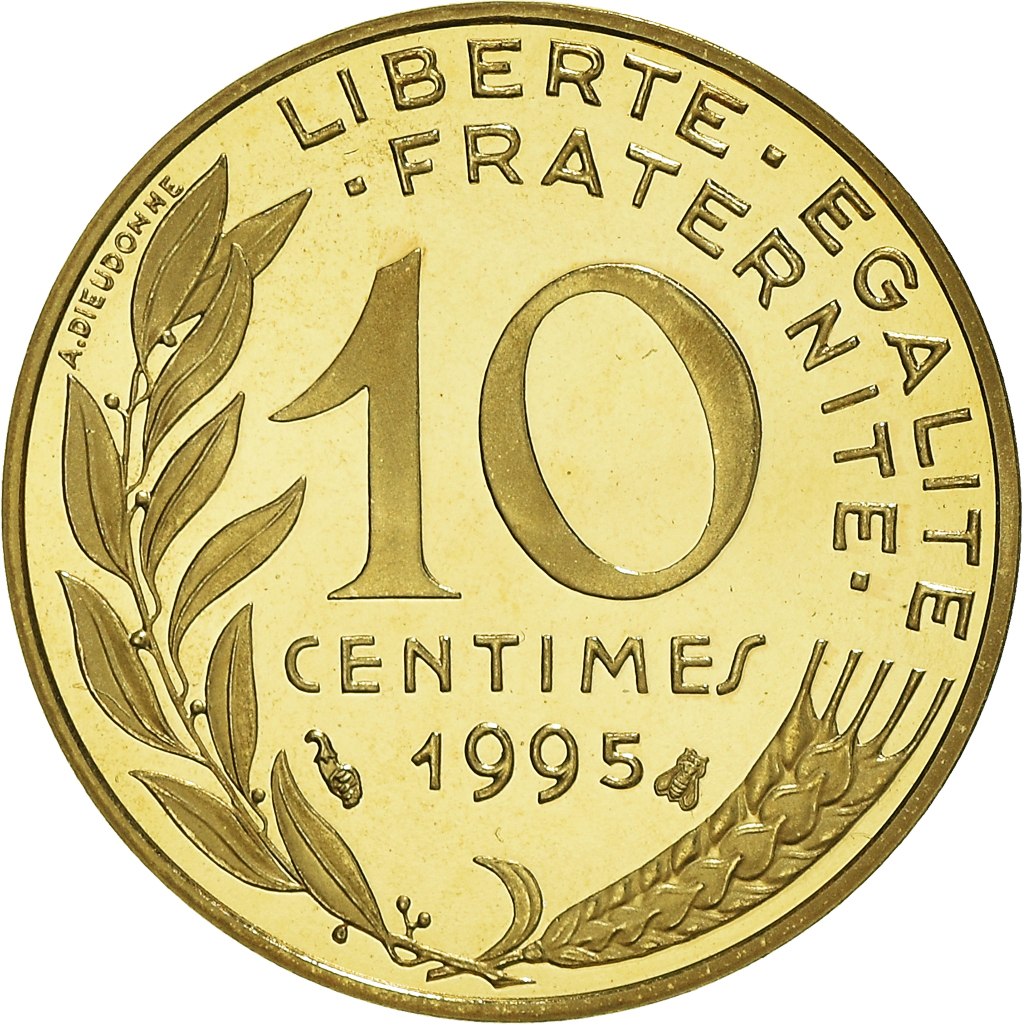 Coin, France, Marianne, 10 Centimes, 1995, Paris, Proof / BE, 