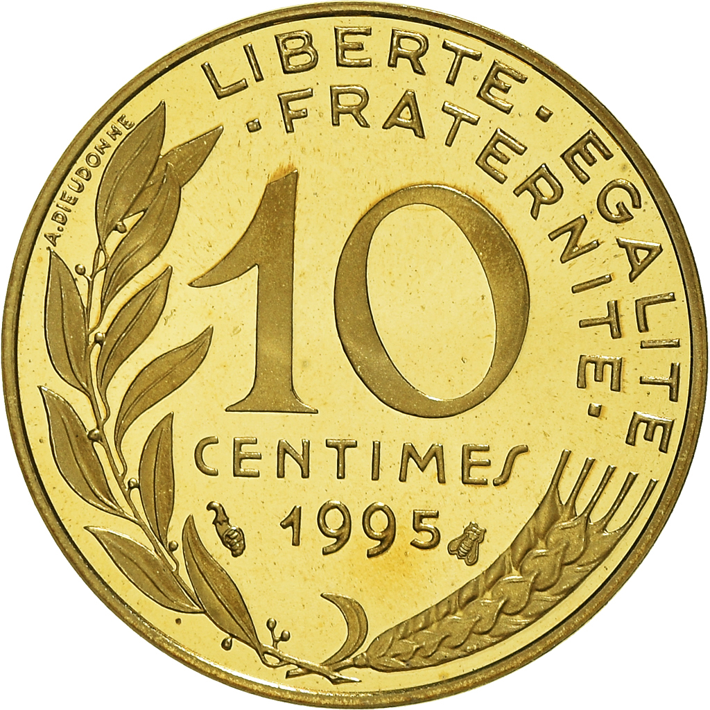Coin, France, Marianne, 10 Centimes, 1995, Paris, Proof / BE, 