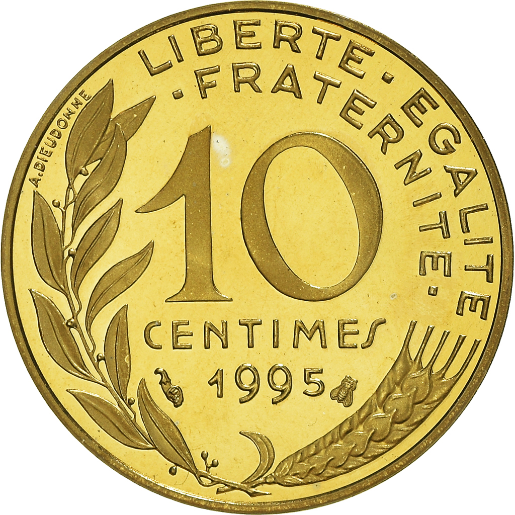 Coin, France, Marianne, 10 Centimes, 1995, Paris, Proof / BE, 