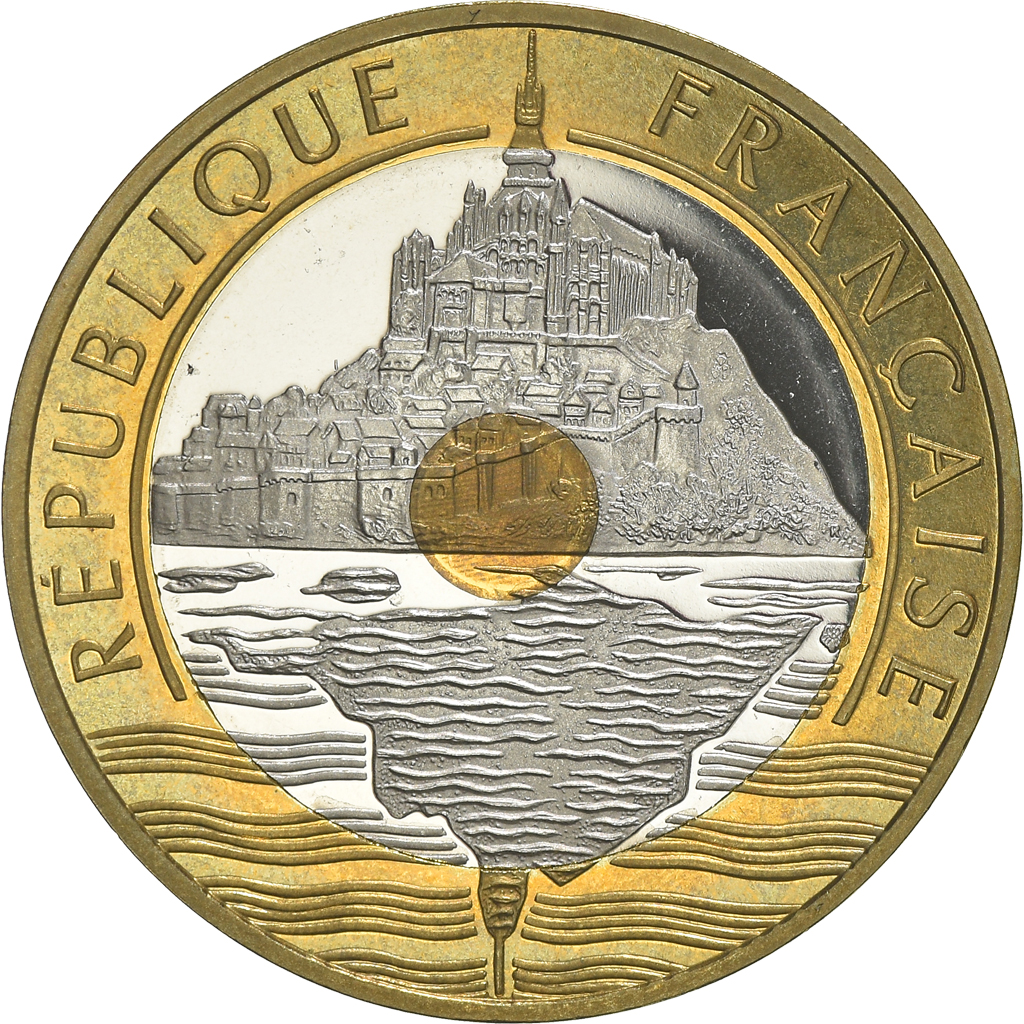 Coin, France, Mont Saint Michel, 20 Francs, 2000, Paris, Proof, 