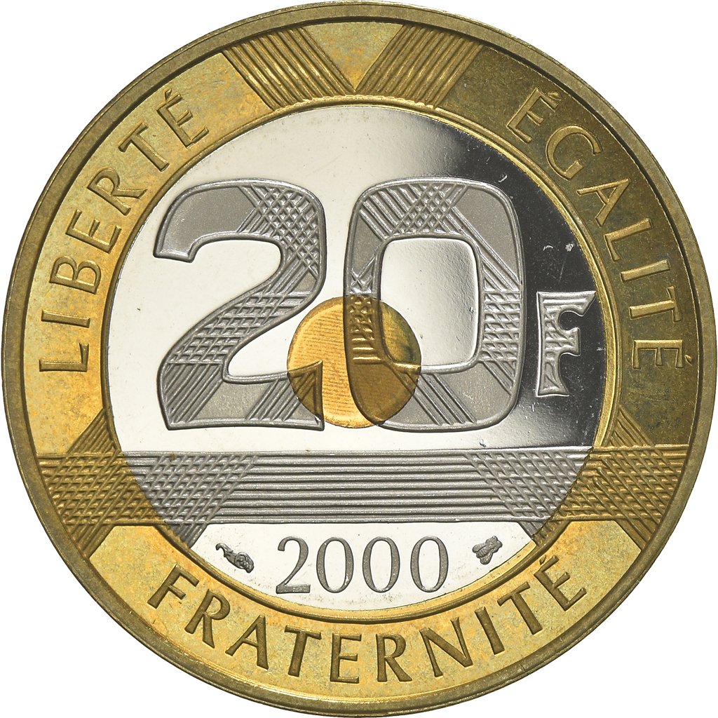 Coin, France, Mont Saint Michel, 20 Francs, 2000, Paris, Proof, 