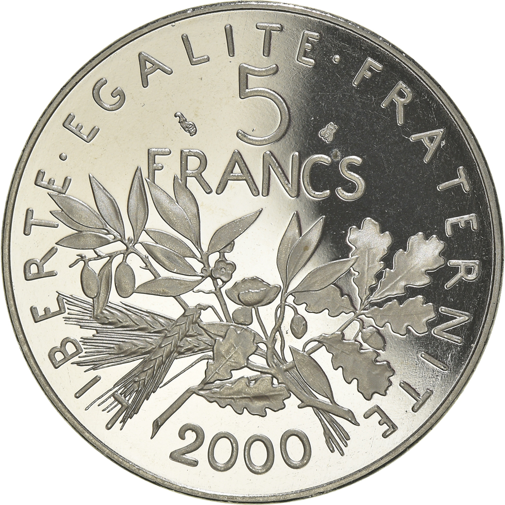 Coin, France, Semeuse, 5 Francs, 2000, Paris, Proof, , Nickel Clad