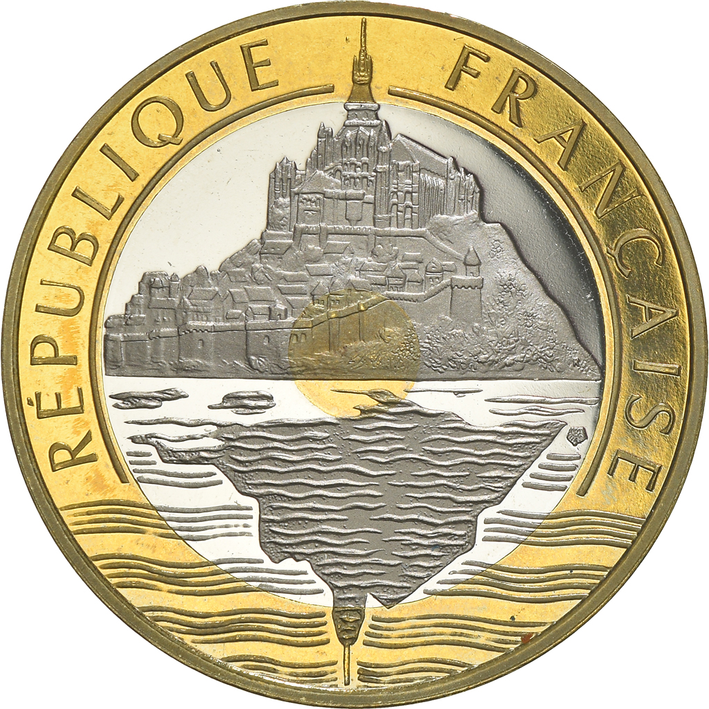 Coin, France, Mont Saint Michel, 20 Francs, 1999, Paris, Proof, 