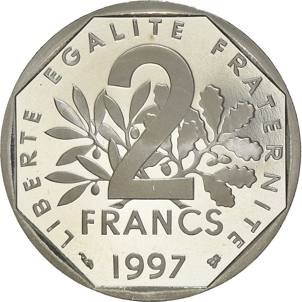 Coin, France, Semeuse, 2 Francs, 1997, Paris, Proof, , Nickel, KM:942.2