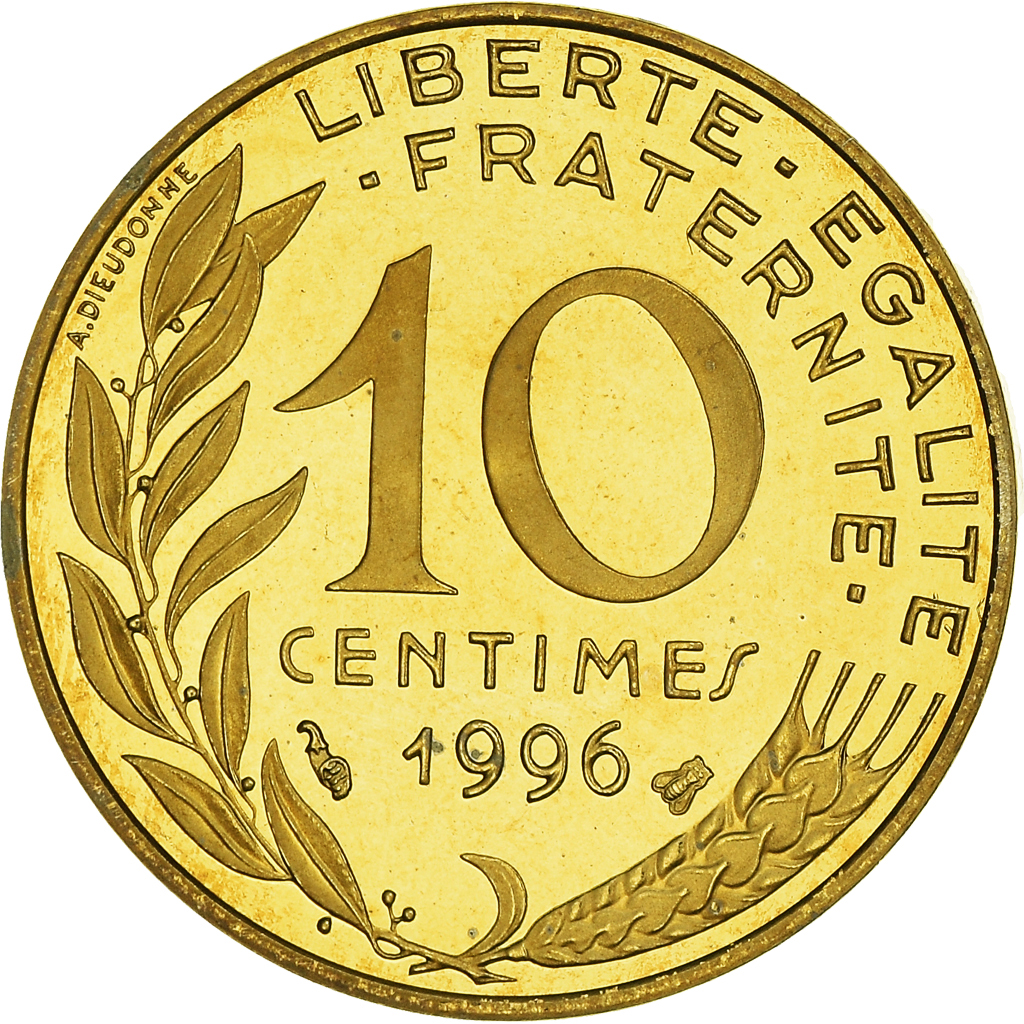 Coin, France, Marianne, 10 Centimes, 1996, Paris, Proof, 