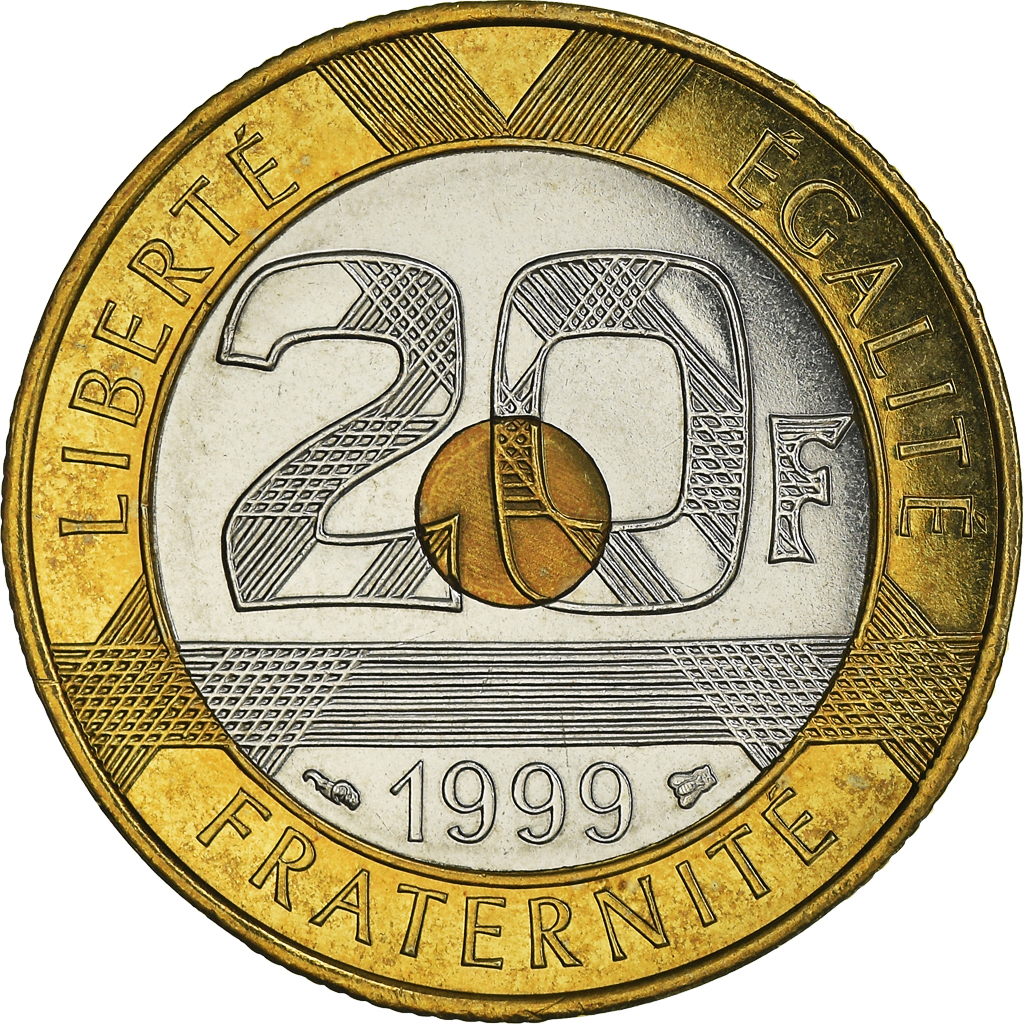 Coin, France, Mont Saint Michel, 20 Francs, 1999, Pessac, FDC, 